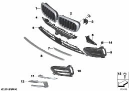 Döşeme, süsleme elemanları, ön diagram for BMW X6 F16 28iX