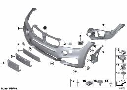 M döşeme-ön diagram for BMW X6 F16 28iX