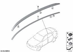 Tavan çıtası/Tavan bagaj taşıma barları diagram for BMW X6 F16 28iX
