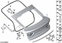 Capó trasero diagram for BMW X6 F16 35iX