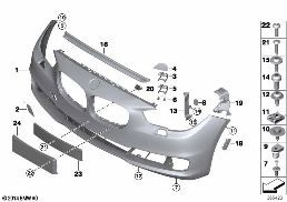 TRIM COVER, FRONT diagram for BMW 5 Series F07 GT LCI 530dX