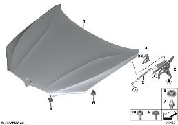 Capo/piezas adosadas diagram for BMW X6 F16 35iX