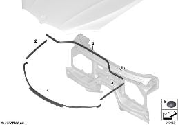 Capó, juntas diagram for BMW X6 F16 35iX