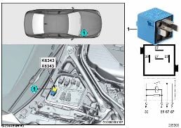 RELAY FOR TRANSMISSION OIL PUMP K6343 diagram for BMW 5 Series F10 LCI 550iX
