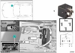 RELAY, TERMINAL 30B Z1_4 diagram for BMW 7 Series F01 LCI 740dX