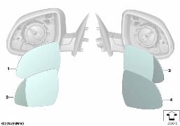 MIRROR GLASS diagram for BMW X4 F26 28iX