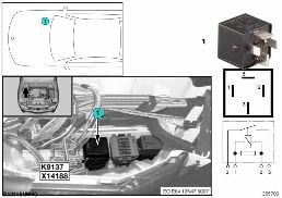 RELAY FOR ELECTRIC FAN K9137 diagram for BMW X1 E84 20d