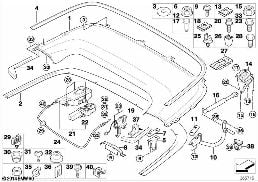 FOLDING TOP COMPARTMENT LID diagram for BMW 3 Series E46 323Ci
