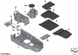 STORAGE TRAY, CENTER CONSOLE diagram for BMW 6 Series F12 650iX