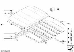 Capote di tetto ripieghevole/scorrevole diagram for BMW 3 Series E36 318ti