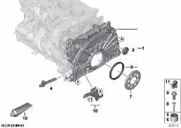 TIMING CASE diagram for BMW 3 Series F30 LCI 320d ed