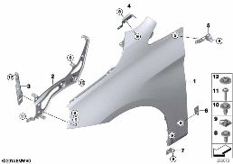 FRONT SIDE PANEL diagram for BMW 2 Series F45 Active Tourer LCI 225i