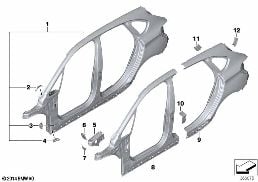 BODY-SIDE FRAME diagram for BMW 2 Series F45 Active Tourer LCI 225i
