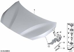 ENGINE HOOD/MOUNTING PARTS diagram for BMW 2 Series F45 Active Tourer LCI 225i