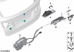 TAILGATE CLOSING SYSTEM diagram for BMW 2 Series F45 Active Tourer LCI 225i