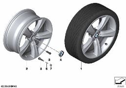 BMW LA WHEEL DOUBLE SPOKE 606-19'' diagram for BMW X4 F26 28iX