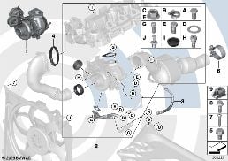 Avgasturbo. och mont.sats Value Line diagram for BMW 5 Series E60 LCI 520d