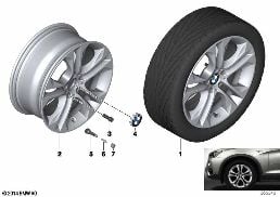 BMW LA WHEEL DOUBLE SPOKE 605-18'' diagram for BMW X4 F26 28iX