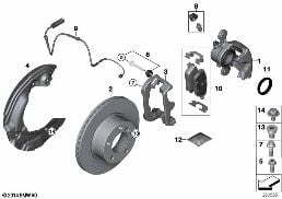 FRONT BRAKE PAD WEAR SENSOR diagram for BMW 1 Series E87 LCI 118i