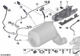 DIESEL PART.FILTER SENS./MOUNTING PARTS diagram for BMW 6 Series F12 640d