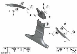 TRIM PANEL A- / B- / C-COLUMN diagram for BMW 6 Series F06 Gran Coupé 650i