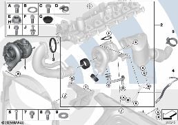 EXHAUST TURBO.AND VALUE LINE INSTALL.KIT diagram for BMW 3 Series E46 330Cd