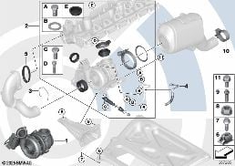 EXHAUST TURBO.AND VALUE LINE INSTALL.KIT diagram for BMW X6 E71 30dX