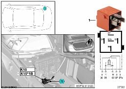 Relais actionneur lunette arrière K15 diagram for BMW 6 Series F12 640i