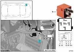 Relais actionneur lunette arrière 2 K16 diagram for BMW 6 Series F12 640i