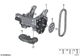Ölversorgung/Ölpumpe mit Antrieb diagram for BMW MINI Clubman F54 Cooper