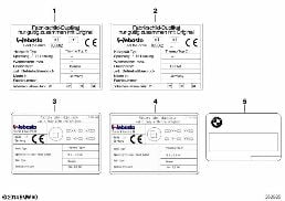 Plaques d'indication chauffage auxiliair diagram for BMW 5 Series E39 525td