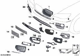 FRONT BUMPER MOUNTING PARTS diagram for BMW X6 E71 35iX