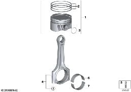 CRANKSHAFT ASBLY - CONNECTING ROD/PISTON diagram for BMW X3 G01 LCI 30iX
