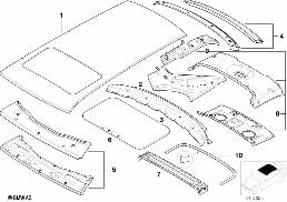 Pavillon diagram for BMW 5 Series E39 525td