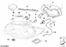 SINGLE PARTS, XENON HEADLIGHT diagram for BMW 1 Series E87 LCI 123d