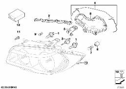 SINGLE COMPONENTS FOR HEADLIGHT diagram for BMW 1 Series E87 LCI 123d