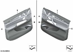 INDIV.DOOR TRIM PANEL, FRONT LEATHER diagram for BMW X5 F15 25dX