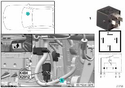 Relé do ventilador elétrico 2 K484 diagram for BMW 7 Series F03 760LiS