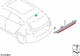 THIRD STOPLAMP diagram for BMW X1 F48 LCI 20i