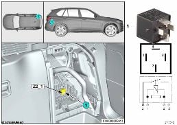 RELAY, TERMINAL 30B Z2_1 diagram for BMW X3 F25 28iX
