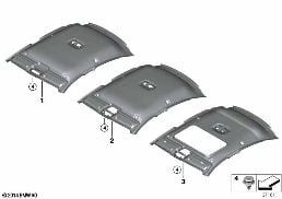 Techo interior diagram for BMW 4 Series F36 Gran Coupé LCI 440i