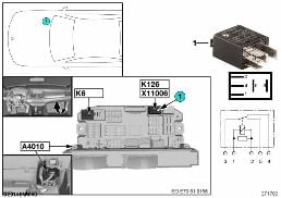 Реле компрессора пневм.подвески K126 diagram for BMW X6 E71 50iX