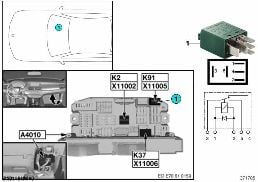 繼電器 後窗刮水器 K91 diagram for BMW X5 E70 3.0sd