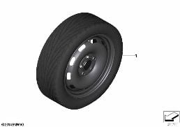 COMPACT SPARE WHEEL, STEEL, BLACK