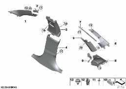 Revestimiento A- / B- / C- / D-Columna diagram for BMW 4 Series F36 Gran Coupé LCI 440i