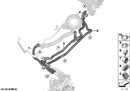 Hadice chlazení nezávislé topení diagram for BMW X3 F25 35dX