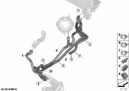COOLANT HOSES FOR AUXILIARY HEATER diagram for BMW X4 F26 28iX