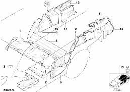 隔音装置 后部 diagram for BMW 5 Series E39 520d