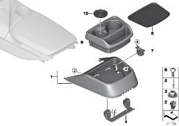MOUNTING PARTS, CENTER CONSOLE, REAR diagram for BMW i8 I12 i8