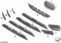 TRIM, DECOR ELEMENTS, FRONT diagram for BMW X4 F26 28iX